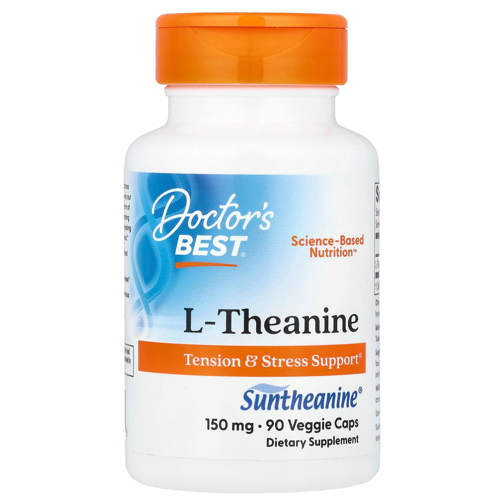 Doctor's Best, L-теанин с Suntheanine, 150 мг, 90 вегетарианских капсул