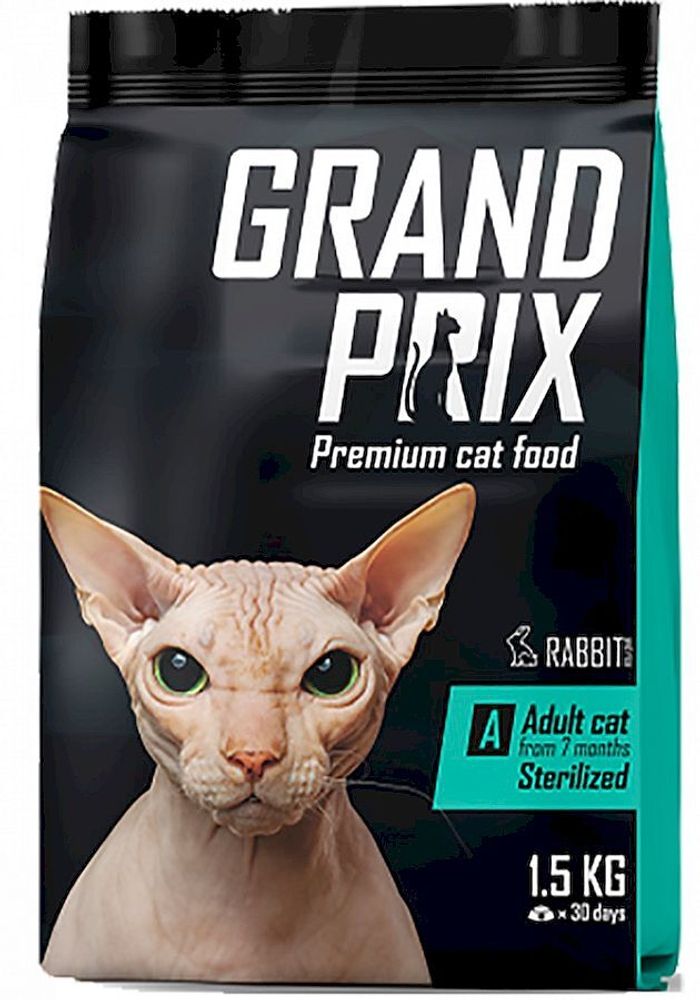 GRAND PRIX. Сухой корм с кроликом для стерилизованных кошек 1,5 кг