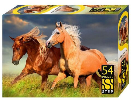 Пазлы 54 элемента 180*130мм. "Лошади"