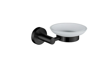 L71702B Мыльница настенная стеклянная черный LEDEME