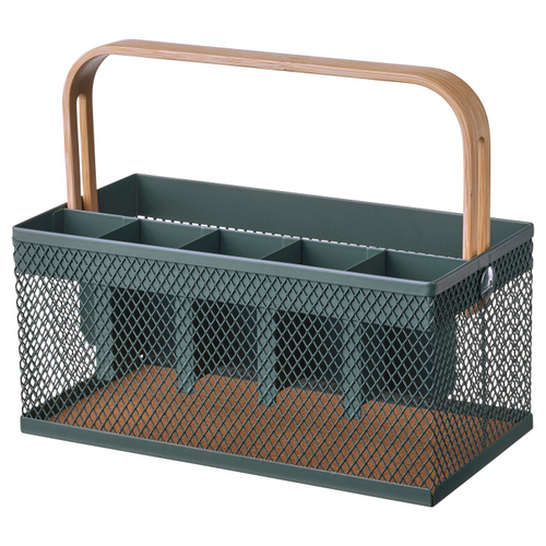 Подставка для столовых приборов IKEA VIMPELFISK (ВЫМПЕЛЬФИСК), Бамбук, Темно-Зеленый