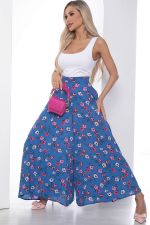 Брюки камелия синие/цветы Б10171 LT Collection