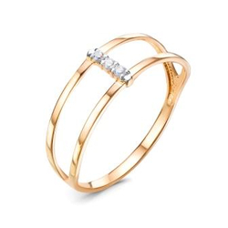 Кольцо из золота с фианитами