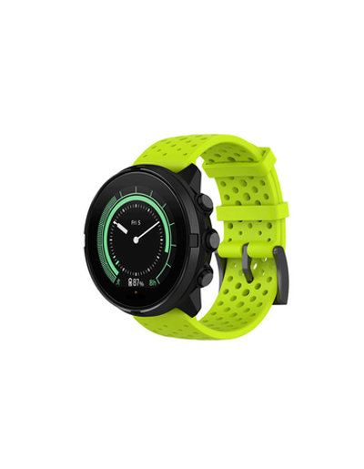 Силиконовый дышащий ремешок Suunto 24 mm для 9 / 9 Baro / 7 / D5 / Spartan Sport быстросъемный (Athletic 1) короткий (Лайм)