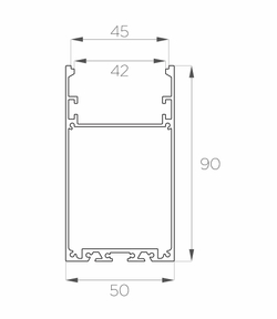 Профиль накладной алюминиевый LC-LP-9050-2 Anod