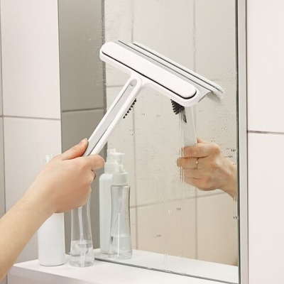 Окномойка «Компакт» с водосгоном, абразивной моющей частью и дополнительной щёткой в ручке (Цвет: не задано)