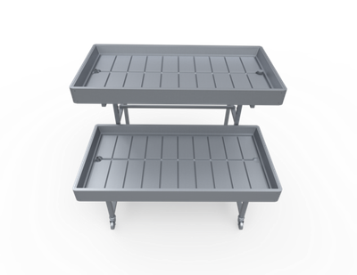 Стойка 2-х ярусная 1331*1077*1040-1390мм, 2 поддона