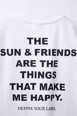 ZARA ФУТБОЛКА С ПРИНТОМ «ФРУКТЫ», ЖЕЛТОВАТО-БЕЛЫЙ