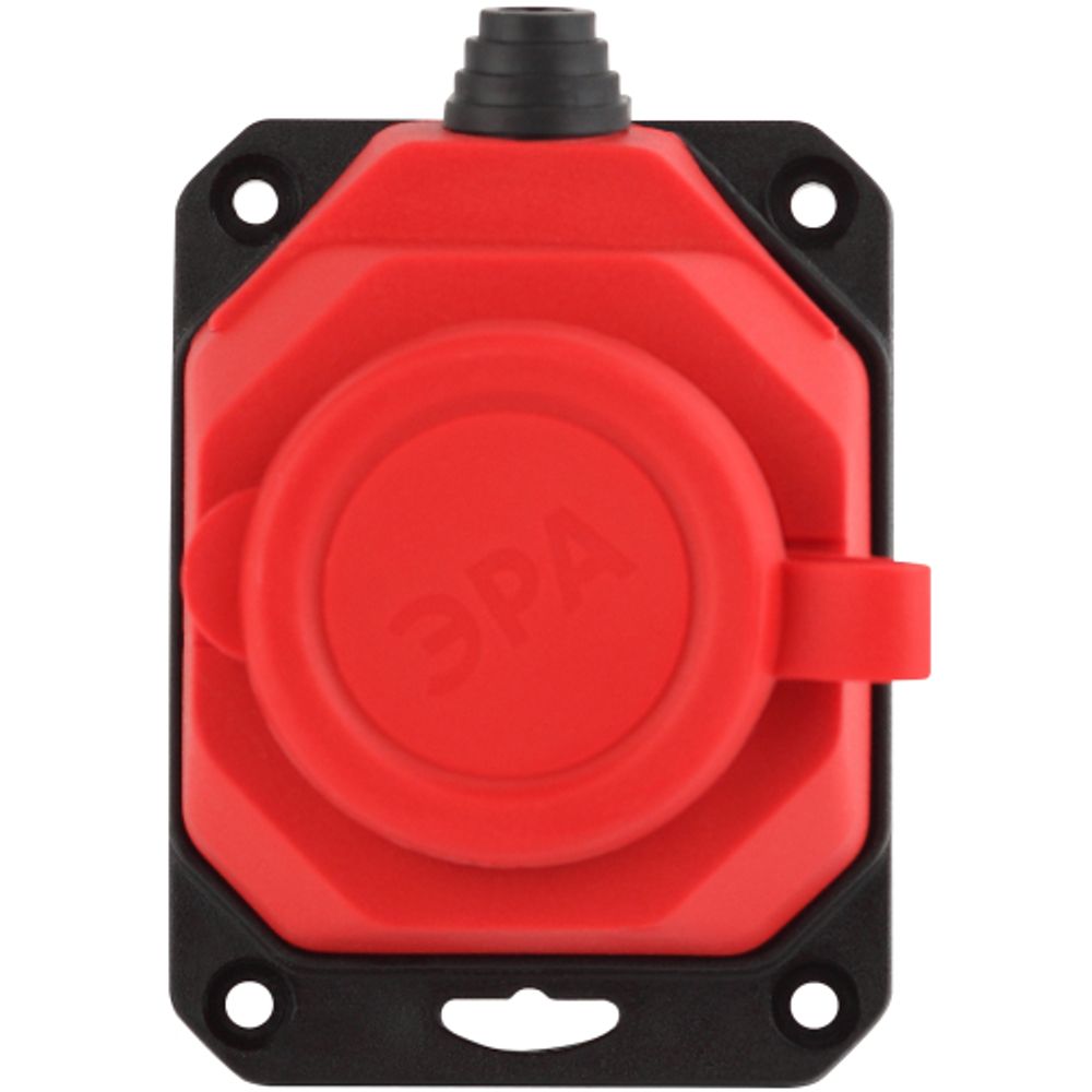 Колодка ЭРА K-1e-RED-IP44 каучуковая с заземлением 1 розетка 16A IP44 красная | Колодки