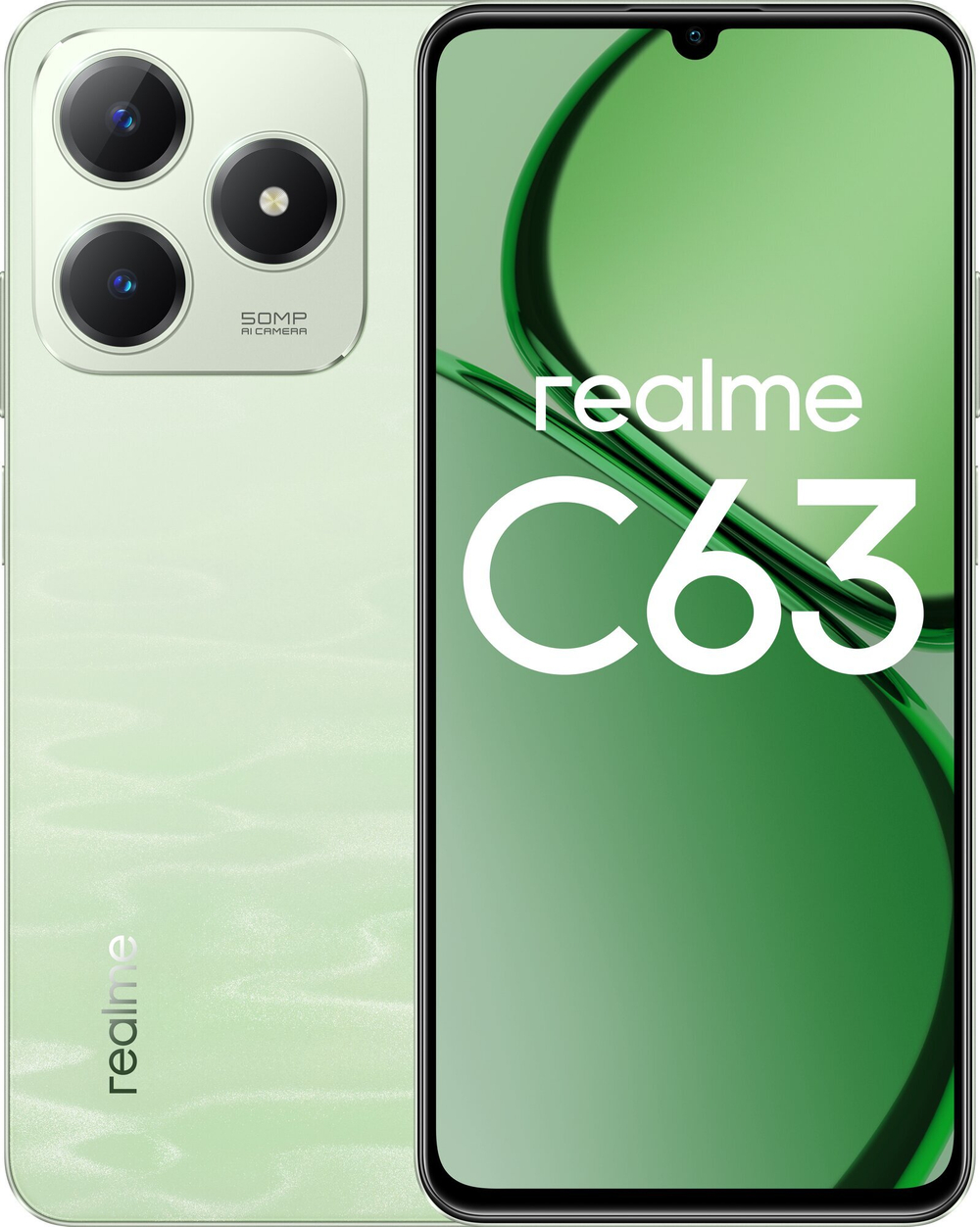 Смартфон realme C63 8/256 ГБ RU, Dual nano SIM, зеленый нефрит