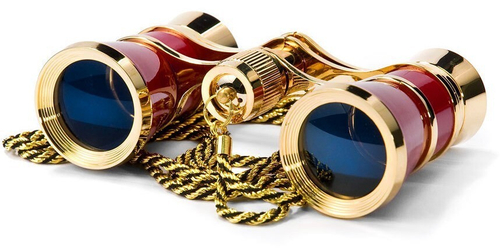 Бинокль театральный Kromatech БТ 3x25, с цепочкой (красный)