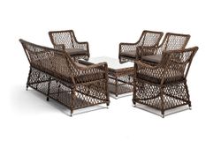 "Асти" лаунж-зона из искусственного ротанга на 6 персоны, цвет коричневый