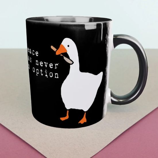 Кружка керамическая объем 330мл, Мемы и оффтопы "Покой никогда не был возможным" (черная)