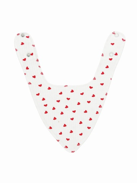 Двусторонний нагрудник (лапша) Сердечки (0-12 мес)
