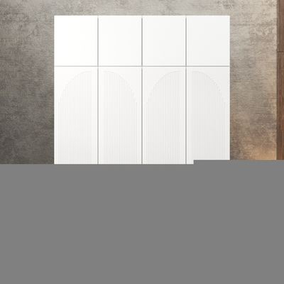 Шкаф Агератум МДФ четырехсекционный с антресолью в белой эмали - Белый Фасадный 0101  240*60*220