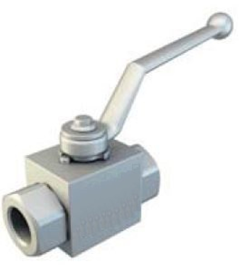 Кран 2-х ходовой шаровый BSP 3/8" DN10 P=500 compact с отверстиями для монтажа