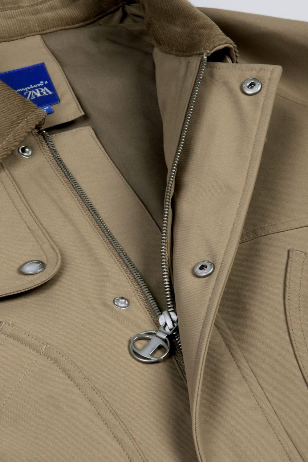 ZARA Х CHAMPION ® КОРОТКИЙ ТРЕНЧ, БЕЖЕВЫЙ