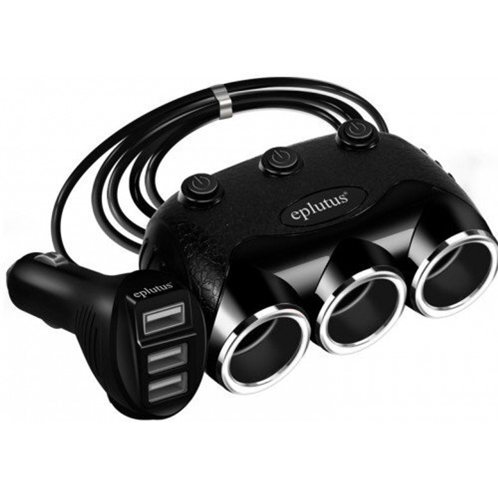 Разветвитель авто Eplutus FC-333P (3USB/3гнезда)