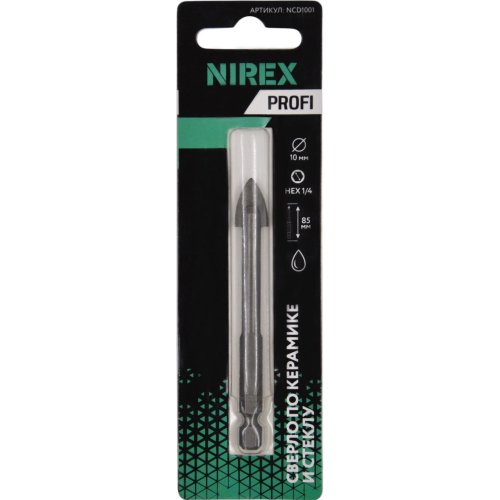 Сверло NIREX Profi по керамике и стеклу 10*85 мм NCD1001