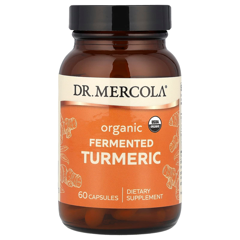 Dr. Mercola, органическая ферментированная куркума, 60 капсул