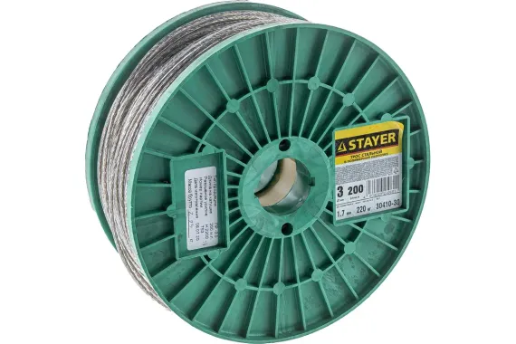 Трос STAYER 3мм ПВХ изоляция 09430