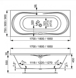 Акриловая ванна VAGNERPLAST BRIANA 170x75