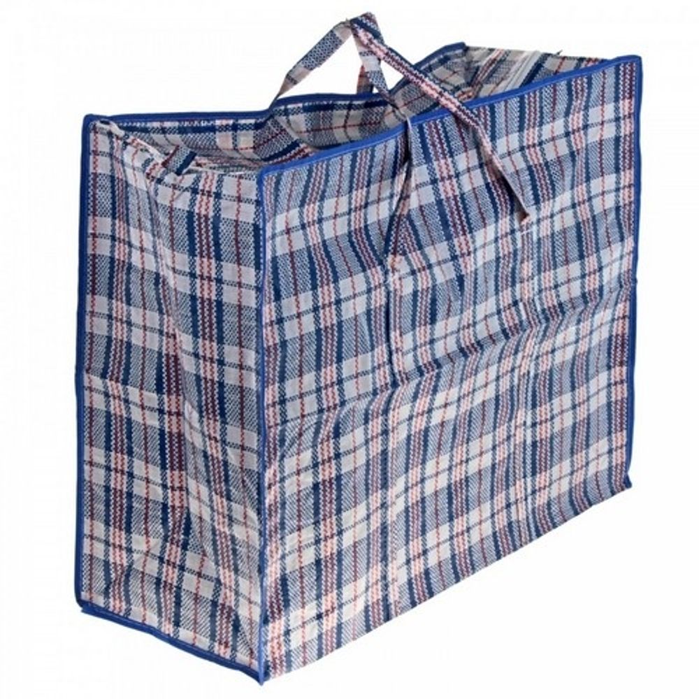 Сумки хозяйственные №8 90х60+30см ПП с молнией "Клетка" (1/10шт)