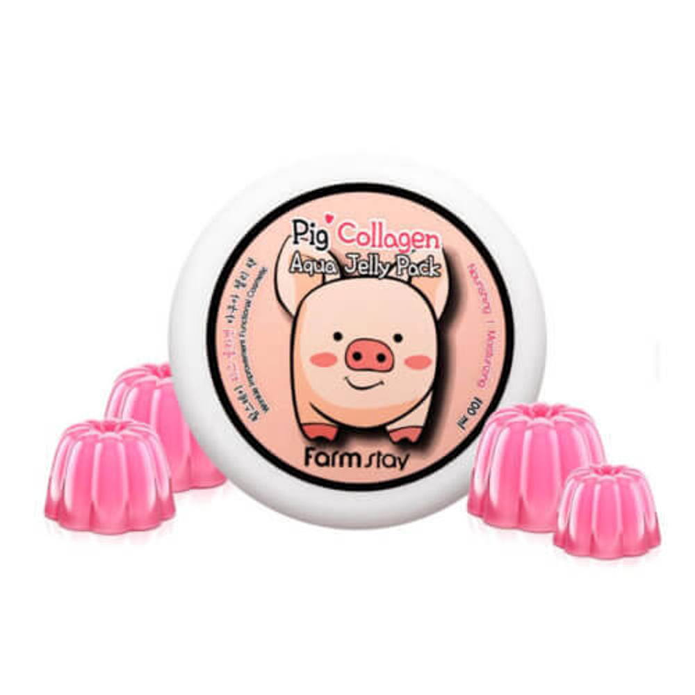 Farm Stay Collagen Aqua Piggy Jelly Pack ночная увлажняющая маска-желе со свиным коллагеном