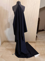 Костюмно-плательная однотонная шерсть с эластаном (L.Piana, 95%шерсть/5%эластан, Темно-синяя ночь, 148, 220 гр/м2)