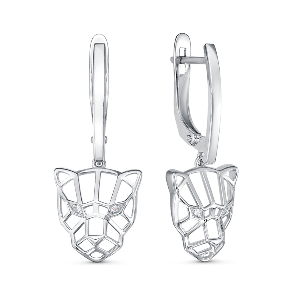 Серьги из серебра 925 пробы с Фианит