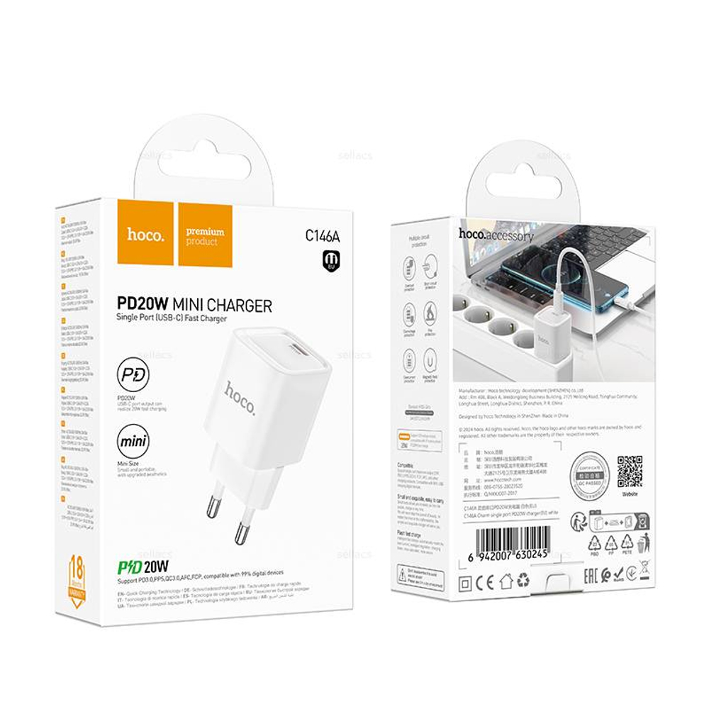 Зарядное устройство Hoco C146A PD20W (white)