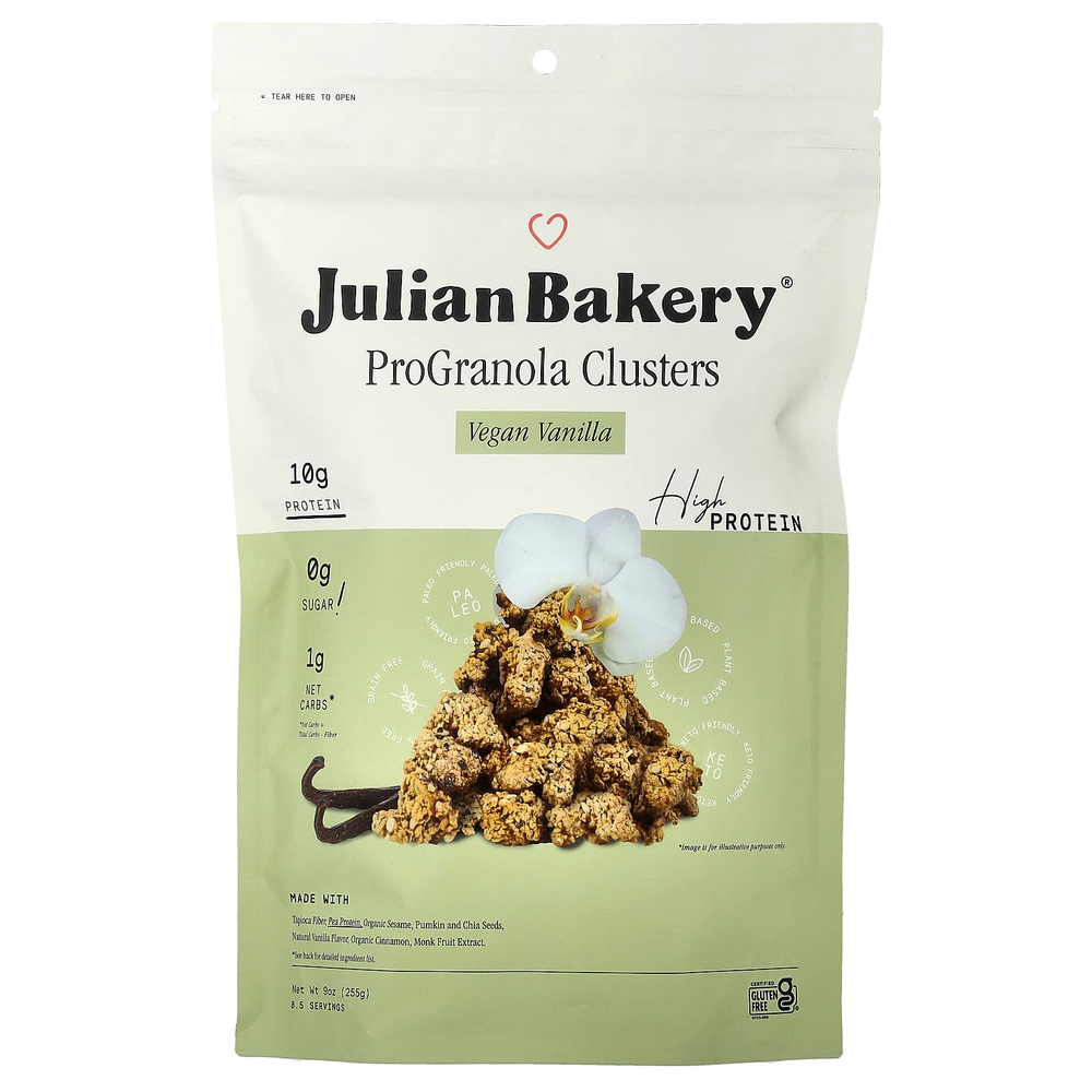 Julian Bakery, ProGranola Clusters, веганская ваниль, 255 г (9 унций)