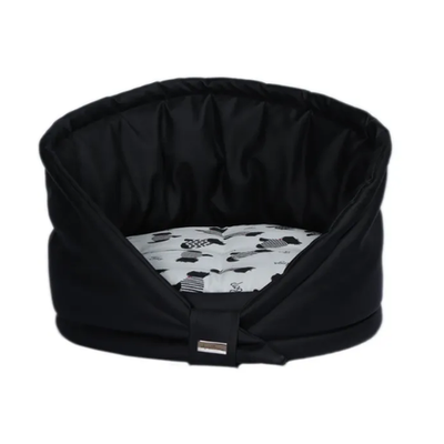 Anteprima лежак для животных "tortellino", черный принт собачки, 50х46х10см (италия)!