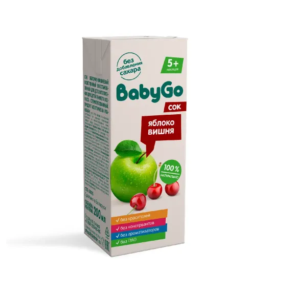 Сок Baby Go яблоко-вишня для детского питания 0.2л с 5месяцев