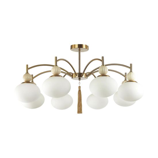 8272/8C NEOCLASSI LN26 039 латунь/бежевый/белый, металл/керамика/стекло Люстра потолочная Е14 8*40W 220V GLORIYA