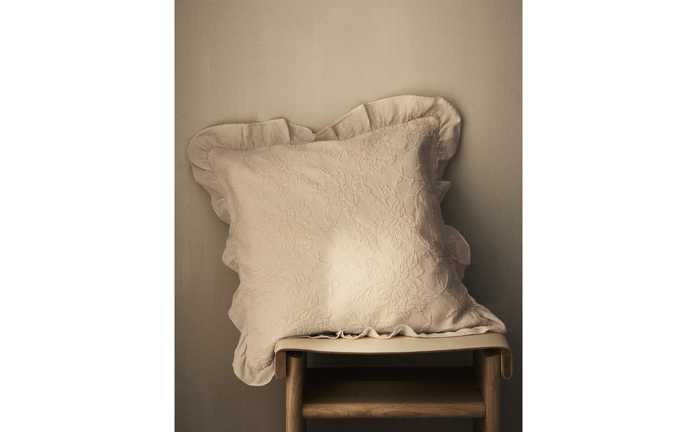 Zara Home наволочка декоративная из хлопка, зелёный · 2118/007