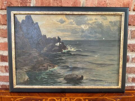 Антикварная картина «Морской пейзаж»