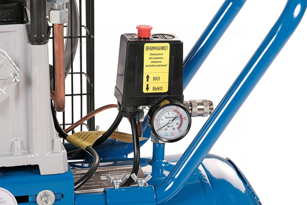 NORDBERG (NCE100/480) Компрессор поршневой с ременной передачей 220 В, ресивер 100 л, 446 л/мин