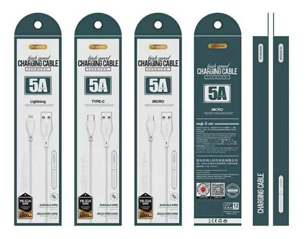 Кабель USB - Micro YK Design YK-S14 (белый) 1м