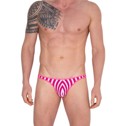Мужские трусы слипы фуксия в белую полоску Cosmos Colors FC20_PW