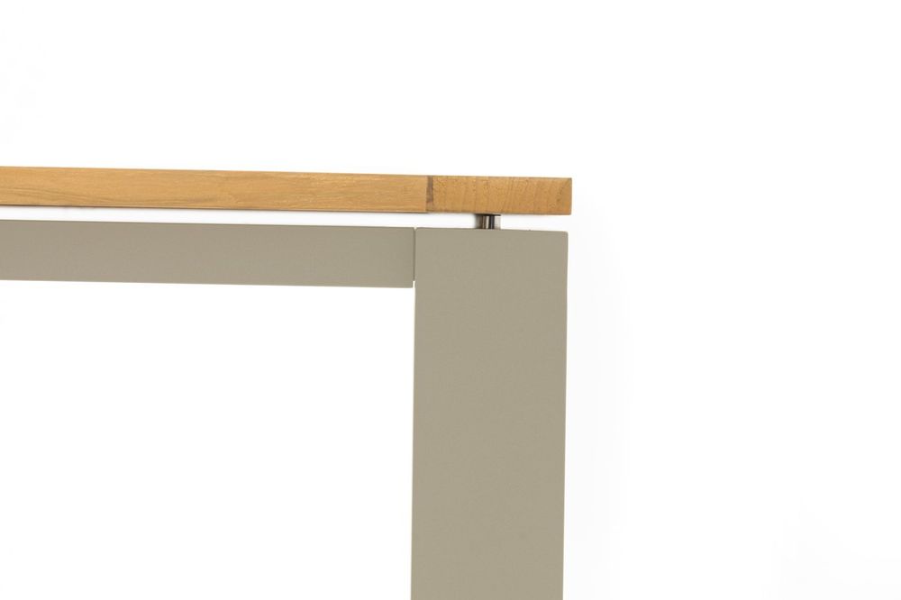 Lyon 280, стол бежевый/натуральный, алюминий/тик