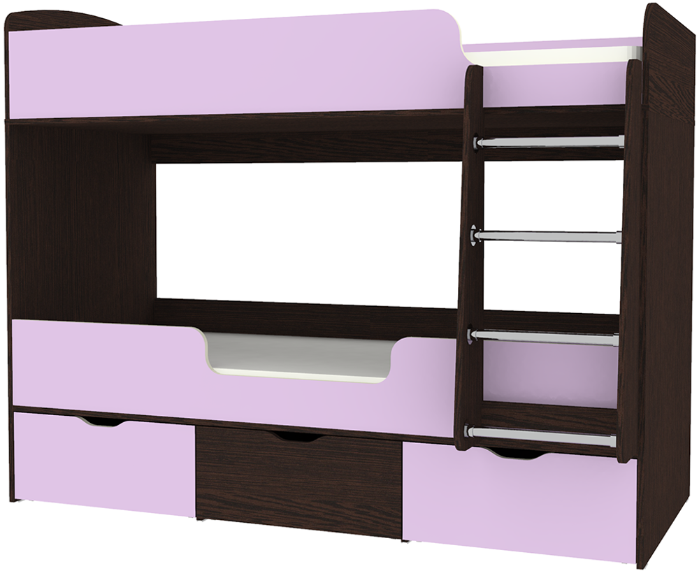 Кровать двухъярусная КарИВи Малыш Двойняшка 80х180 Венге Ирис