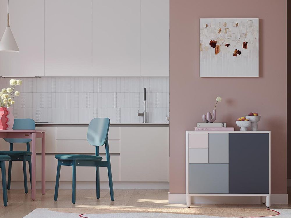 Стул Saga, рогожка, сине-зеленый