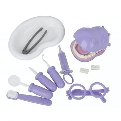 Игровой набор "Стоматолог Бегемотик" 8 предм. блист. (Лена)