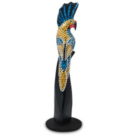 23-030-05 Н-р статуэток из трех «Какаду» дерево+стекл.мозаика (50,40,30 см)