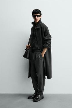 ZARA БРЮКИ-ДЖОГГЕРЫ NON IRON КОМФОРТНОЙ ПОСАДКИ, МАРЕНГО МЕЛАНЖ