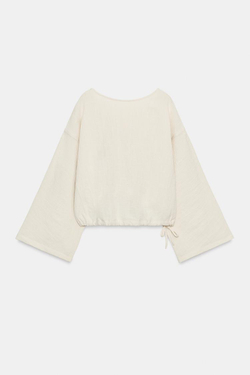 ZARA РУБАШКА-НАКИДКА, БЕЖЕВЫЙ