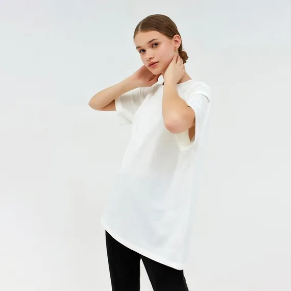 Футболка женская MINAKU: Оversize, цвет экрю, р-р 48