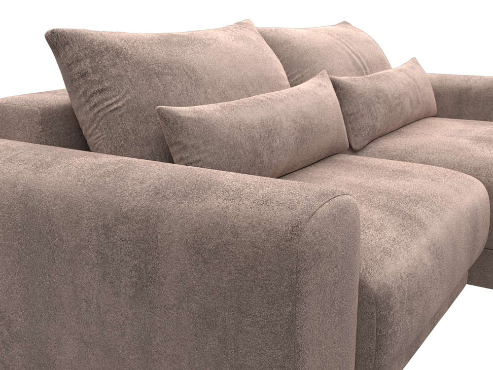 Диван угловой Лига-056 НПБ угол универсальный ВЕЛЮР TOWER 05 бежевый