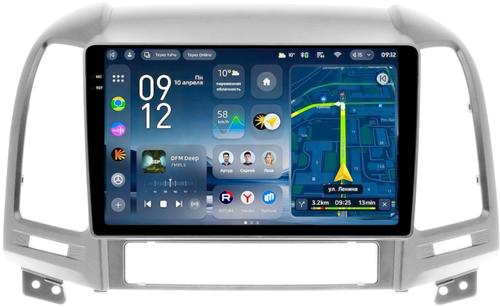 Магнитола для Hyundai Santa Fe 2 CM 2006-2012 (рамка серебро) - Teyes CC4-PRO монитор 9.5" 2K QLED на Android 13, Быстрейшая, Snapdragon 778G, ИИ, CarPlay, DSP, 4G SIM-слот